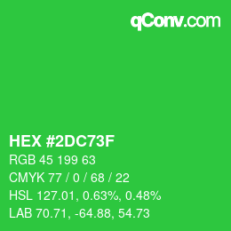 Color code: HEX #2DC73F | qconv.com