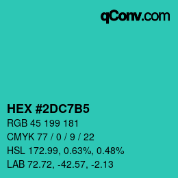 Farbcode: HEX #2DC7B5 | qconv.com