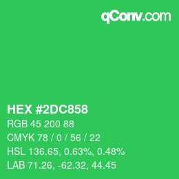 カラーコード: HEX #2DC858 | qconv.com
