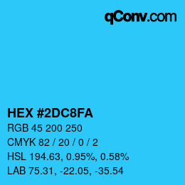 Color code: HEX #2DC8FA | qconv.com