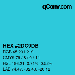 Color code: HEX #2DC9DB | qconv.com