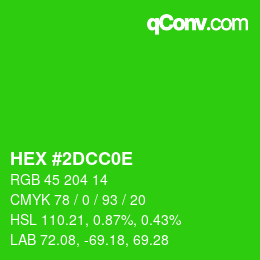 Color code: HEX #2DCC0E | qconv.com