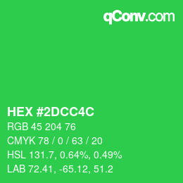 Color code: HEX #2DCC4C | qconv.com