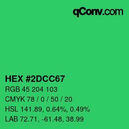 Color code: HEX #2DCC67 | qconv.com