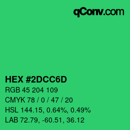 カラーコード: HEX #2DCC6D | qconv.com