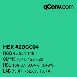 Color code: HEX #2DCC94 | qconv.com