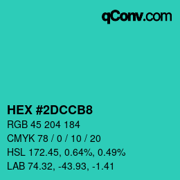 Color code: HEX #2DCCB8 | qconv.com