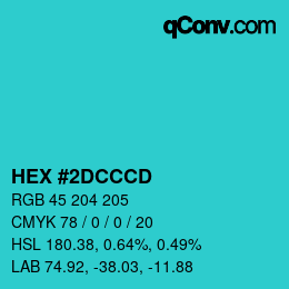 Color code: HEX #2DCCCD | qconv.com
