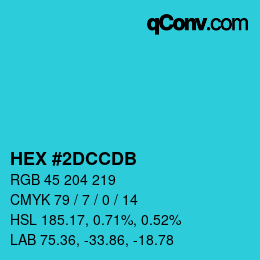 Color code: HEX #2DCCDB | qconv.com