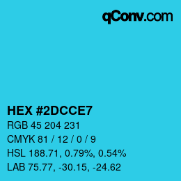 Color code: HEX #2DCCE7 | qconv.com