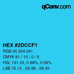 Color code: HEX #2DCCF1 | qconv.com