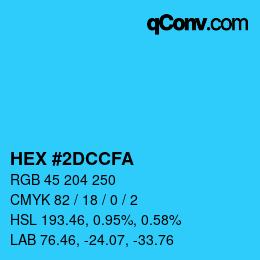Color code: HEX #2DCCFA | qconv.com