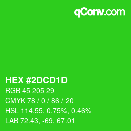Color code: HEX #2DCD1D | qconv.com