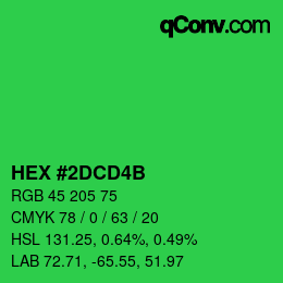 Color code: HEX #2DCD4B | qconv.com