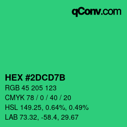 Color code: HEX #2DCD7B | qconv.com