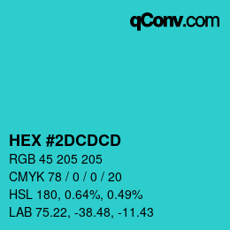 Color code: HEX #2DCDCD | qconv.com