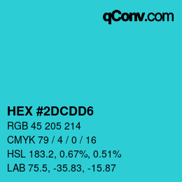 Color code: HEX #2DCDD6 | qconv.com