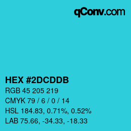 Color code: HEX #2DCDDB | qconv.com