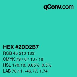 颜色代码: HEX #2DD2B7 | qconv.com