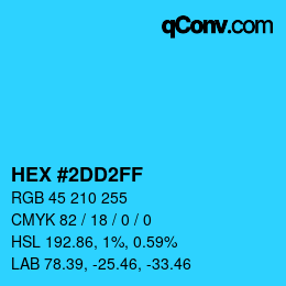 Color code: HEX #2DD2FF | qconv.com