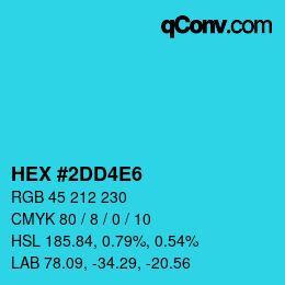 カラーコード: HEX #2DD4E6 | qconv.com