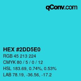 Color code: HEX #2DD5E0 | qconv.com
