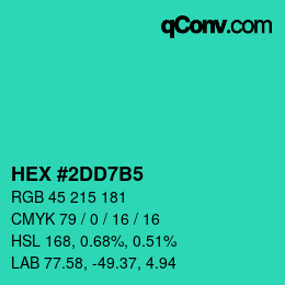 カラーコード: HEX #2DD7B5 | qconv.com