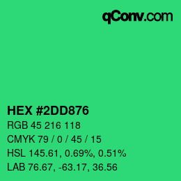 カラーコード: HEX #2DD876 | qconv.com