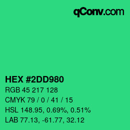 Color code: HEX #2DD980 | qconv.com