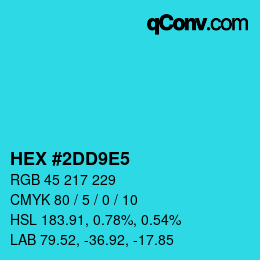 カラーコード: HEX #2DD9E5 | qconv.com
