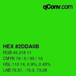 カラーコード: HEX #2DDA0B | qconv.com