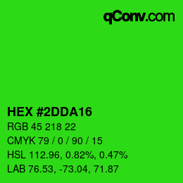 Color code: HEX #2DDA16 | qconv.com