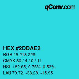 カラーコード: HEX #2DDAE2 | qconv.com