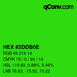 カラーコード: HEX #2DDB0E | qconv.com
