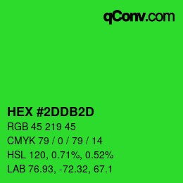 Color code: HEX #2DDB2D | qconv.com