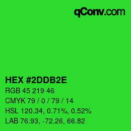 Color code: HEX #2DDB2E | qconv.com