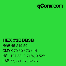 Color code: HEX #2DDB3B | qconv.com