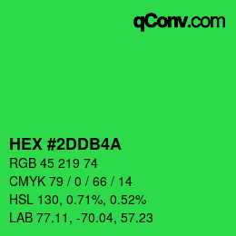 カラーコード: HEX #2DDB4A | qconv.com