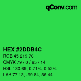 カラーコード: HEX #2DDB4C | qconv.com