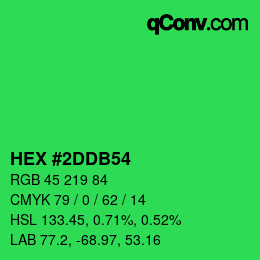 Color code: HEX #2DDB54 | qconv.com