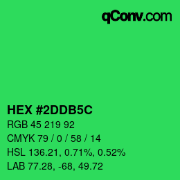 Color code: HEX #2DDB5C | qconv.com
