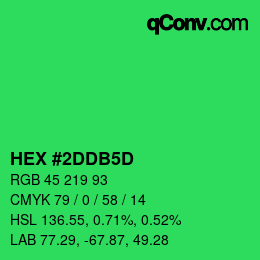 Color code: HEX #2DDB5D | qconv.com