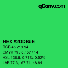 Código de color: HEX #2DDB5E | qconv.com