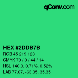 カラーコード: HEX #2DDB7B | qconv.com