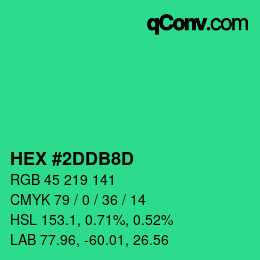Color code: HEX #2DDB8D | qconv.com