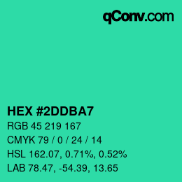 カラーコード: HEX #2DDBA7 | qconv.com