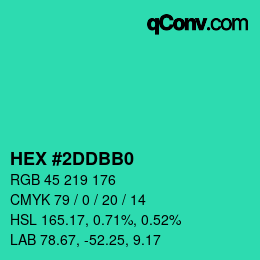 Color code: HEX #2DDBB0 | qconv.com