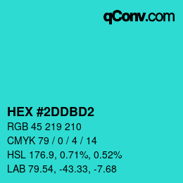 Color code: HEX #2DDBD2 | qconv.com