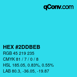 Color code: HEX #2DDBEB | qconv.com
