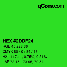 Color code: HEX #2DDF24 | qconv.com